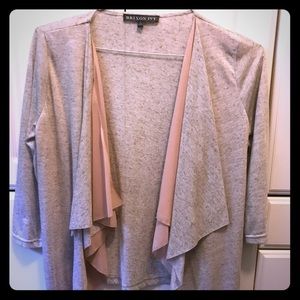 Brixon Ivy grey and pink drape cardigan